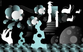  Dark Ocean 个性创意矢量设计插画 Giorgos 古怪可爱矢量卡通壁纸 插画壁纸