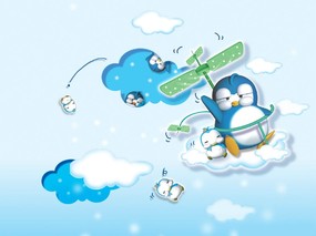 韩国卡通壁纸 卡通企鹅 韩国可爱卡通企鹅壁纸 Desktop Wallpaper of Cute Cartoon Penguin 韩国卡通壁纸卡通企鹅 插画壁纸