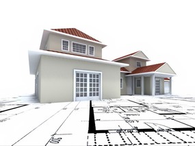  住宅建筑3D设计蓝图 建筑蓝图 插画壁纸