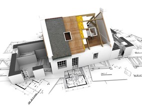   住宅建筑3D设计蓝图 建筑蓝图 插画壁纸