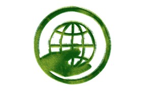  地球生态 草地组成的绿色环保标志图片 1920 1200 绿色和平环保标志-循环利用 插画壁纸