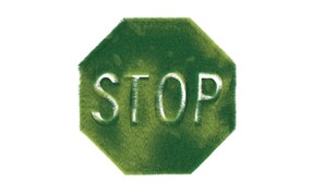  STOP 草地组成的绿色环保标志图片 1920 1200 绿色和平环保标志-循环利用 插画壁纸