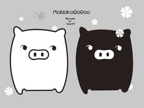 黑白猪 Mono KuRo BOO 壁纸20 黑白猪 （Mono 动漫壁纸