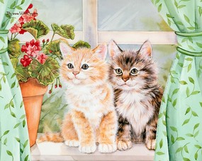 Jane Maday 手绘小猫咪壁纸 可爱小猫图片  Jane Maday 手绘猫咪壁纸 动物壁纸