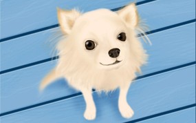 可爱小狗插画宽屏壁纸 可爱小狗插画宽屏壁纸 动物壁纸