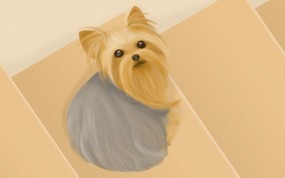 可爱小狗插画宽屏壁纸 可爱小狗插画宽屏壁纸 动物壁纸