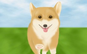  柔和可爱狗狗插画图片 Painter 柔和插画-我的宠物狗 动物壁纸