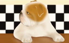  柔和可爱狗狗插画 Painter 柔和插画-我的宠物狗 动物壁纸