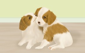  宠物狗狗的插画 Painter 柔和插画-我的宠物狗 动物壁纸