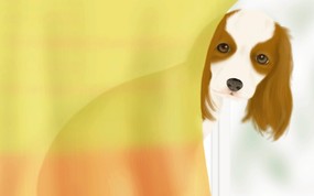  宠物狗狗的插画图片 Painter 柔和插画-我的宠物狗 动物壁纸