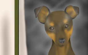  柔和可爱狗狗插画 Painter 柔和插画-我的宠物狗 动物壁纸