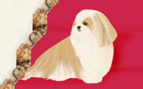  Painter 柔和风格狗狗插画 Painter 柔和插画-我的宠物狗 动物壁纸
