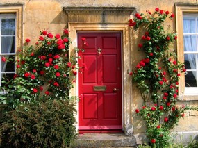  英国园林 Red Door in the Cotswolds O 景色壁纸 Borde Hill Garden 英国庄园园林景色壁纸 风景壁纸
