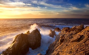 地球瑰宝 大尺寸自然风景壁纸精选 第一辑 Point Lobos at Sunset California 美国加州 罗勃角日落风景图片壁纸 地球瑰宝大尺寸自然风景壁纸精选 第一辑 风景壁纸