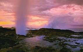 地球瑰宝 大尺寸自然风景壁纸精选 第八辑 Spouting Horn Sunset Kauai 可爱岛 雷声洞孔穴图片壁纸 地球瑰宝自然风景精选 第八辑 风景壁纸