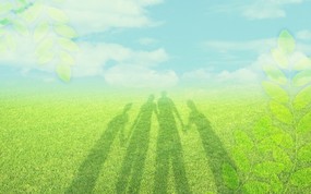  第一集 人与大自然 阳光草地 蓝天白云壁纸 梦幻大自然-绿色环境主题PS壁纸 风景壁纸
