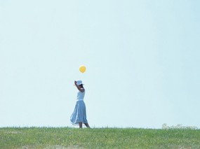 亲亲大自然 户外休闲篇 Outdoor Relaxation 女人 气球 草地 大自然 亲亲大自然户外休闲篇 风景壁纸
