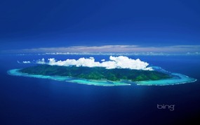 微软必应壁纸 Bing s Best 高清壁纸 大溪地 拍波拉波拉岛 Aerial view of Bora Bora 微软Windows 7 主题-Bing 高清壁纸 风景壁纸