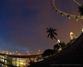 新加坡世界最大的摩天轮壁纸 新加坡世界最大的摩天轮壁纸 风景壁纸