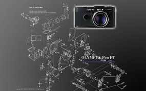 Olympus 奥林巴斯相机壁纸 70年经典 下辑 1968 古董相机 pen FT 相机 Olympus Camera pen FT Camera 奥林巴斯70年经典相机(二) 广告壁纸