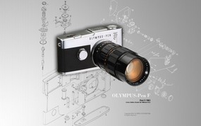Olympus 奥林巴斯相机壁纸 70年经典 下辑 古董相机 pen F 相机 Olympus Camera pen F Camera 奥林巴斯70年经典相机(二) 广告壁纸