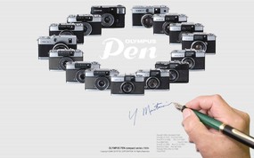 Olympus 奥林巴斯相机壁纸 70年经典 下辑 奥林巴斯相机 pen 系列相机 Olympus Camera pen Series Camera 奥林巴斯70年经典相机(二) 广告壁纸