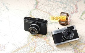 Olympus 奥林巴斯相机壁纸 70年经典 下辑 1968年的相机 Trip 35 相机 Olympus Camera Trip 35 Camera 奥林巴斯70年经典相机(二) 广告壁纸