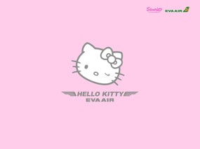  Hello Kitty桌面壁纸 长荣航空Hello Kitty 彩绘机宣传壁纸 广告壁纸