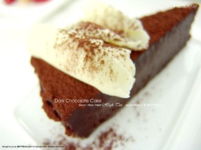  黑巧克力蛋糕 Desktop Wallpaper of Desserts 超级美味甜点 广告壁纸