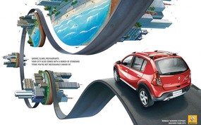 创意平面广告设计壁纸 第七集 发现城市 雷诺RSandero Stepway汽车广告设计 创意平面广告设计壁纸(第七集) 广告壁纸