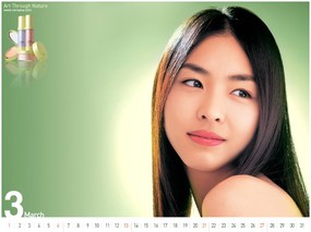  韩国广告模特壁纸 Desktop Calendar of Cosmetic Models 韩国化妆品牌Coreana 广告模特 广告壁纸