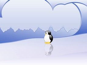 Linux 卡通企鹅壁纸  Linux penguin Desktop Wallpaper Linux 企鹅壁纸 广告壁纸