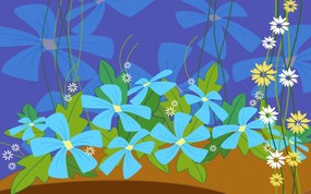  抽象花卉图案设计 电脑花卉绘画 花卉壁纸