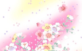 美丽碎花布 之 粉红甜美系 花卉壁纸