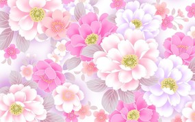  甜美系 碎花花卉图案设计 美丽碎花布 之 粉红甜美系 花卉壁纸