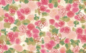  甜美系 玫瑰花碎花图案设计 美丽碎花布 之 粉红甜美系 花卉壁纸