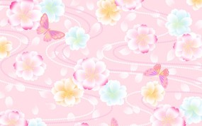  甜美系 碎花布背景图案设计 美丽碎花布 之 粉红甜美系 花卉壁纸