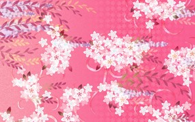  日本风格 甜美碎花图案图片 美丽碎花布 之 粉红甜美系 花卉壁纸