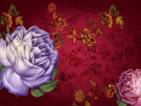 艺术风格花卉图案插画设计 Artistic design art flower backgrounds 1600 1200 艺术风格花卉图案插画设计(第二集) 花卉壁纸