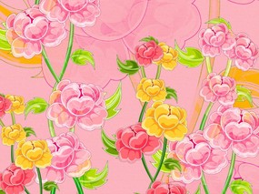 艺术风格花卉图案插画设计 艺术风格花卉背景图片 1600 1200 艺术风格花卉图案插画设计(第二集) 花卉壁纸