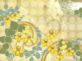 艺术风格花卉图案插画设计 花卉背景布纹图案 1600 1200 艺术风格花卉图案插画设计(第二集) 花卉壁纸