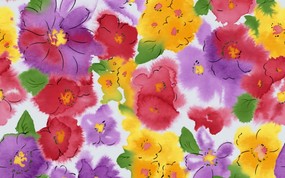  水彩花卉绘画 水彩花卉图案 艺术风格花卉图案色彩 花卉壁纸