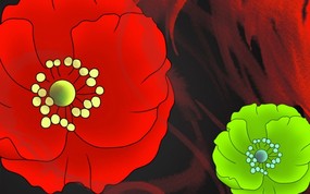  中国风水彩花卉绘画壁纸 艺术风格花卉图案色彩 花卉壁纸