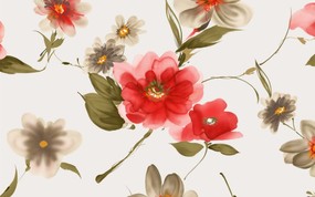  轻淡优美的花卉色彩图案 艺术风格花卉图案色彩 花卉壁纸