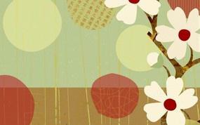  花卉图案设计 日本樱花插画壁纸 艺术与抽象花卉壁纸 花卉壁纸