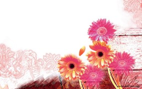  艺术花卉壁纸 花卉插画壁纸 艺术与抽象花卉壁纸 花卉壁纸