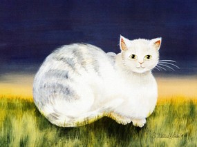 绘画动物-趣味猫咪(二)(kriebel 绘画作品)=制作= 绘画壁纸