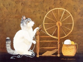 趣味猫咪绘画壁纸 二 kriebel 作品 趣味手绘猫咪壁纸 Funny Cat Art Painting Desktop 绘画动物-趣味猫咪(二)(kriebel 绘画作品)=制作= 绘画壁纸