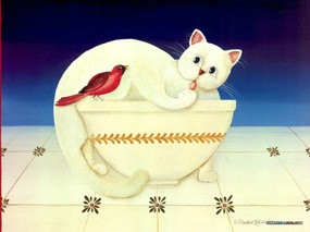 绘画动物-趣味猫咪(一)(kriebel 作品)=制作= 绘画壁纸