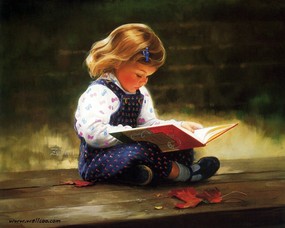 金色童年 二 法国画家 Donald Zolan 儿童水彩画集 安静时刻 儿童水彩画壁纸 金色童年-儿童水彩画壁纸(二) 绘画壁纸